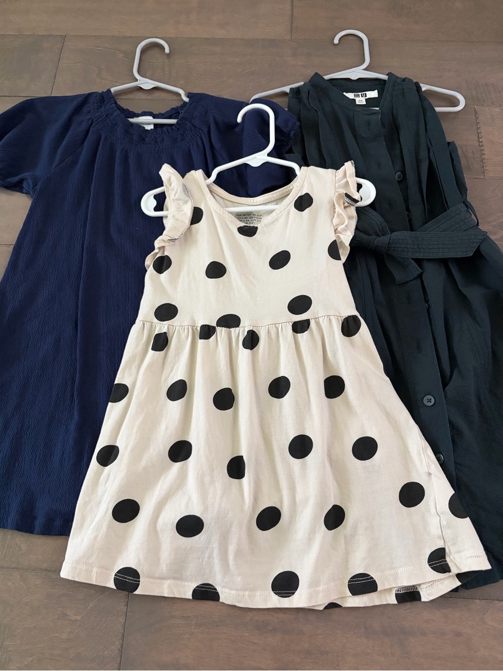Uniqlo h&m toddler dress bundle dots 3t navy blue